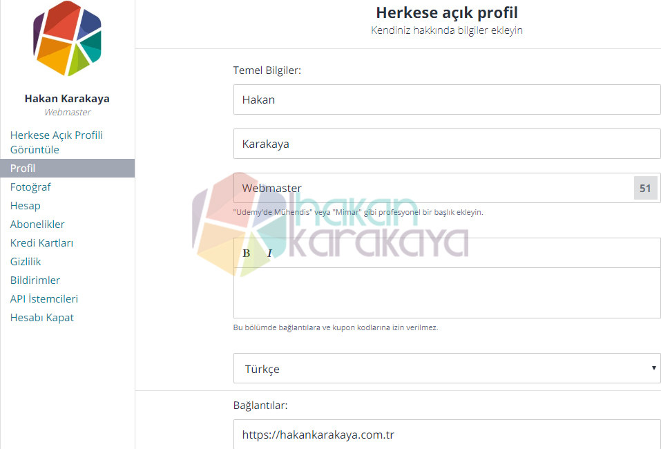 Udemy profil backlink alma.