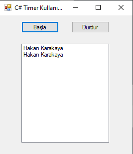 C# Timer örneği.